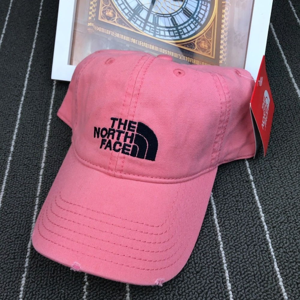 North Face Logo Classic Pink Distressed
